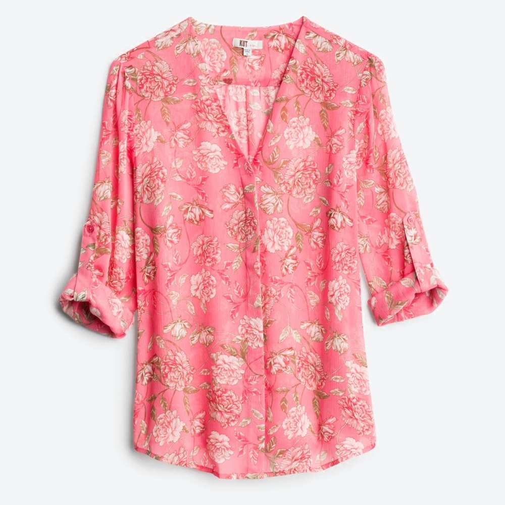 NWT KUT FROM THE KLOTH
Kaspar Button Down Texture Blouse - Medium